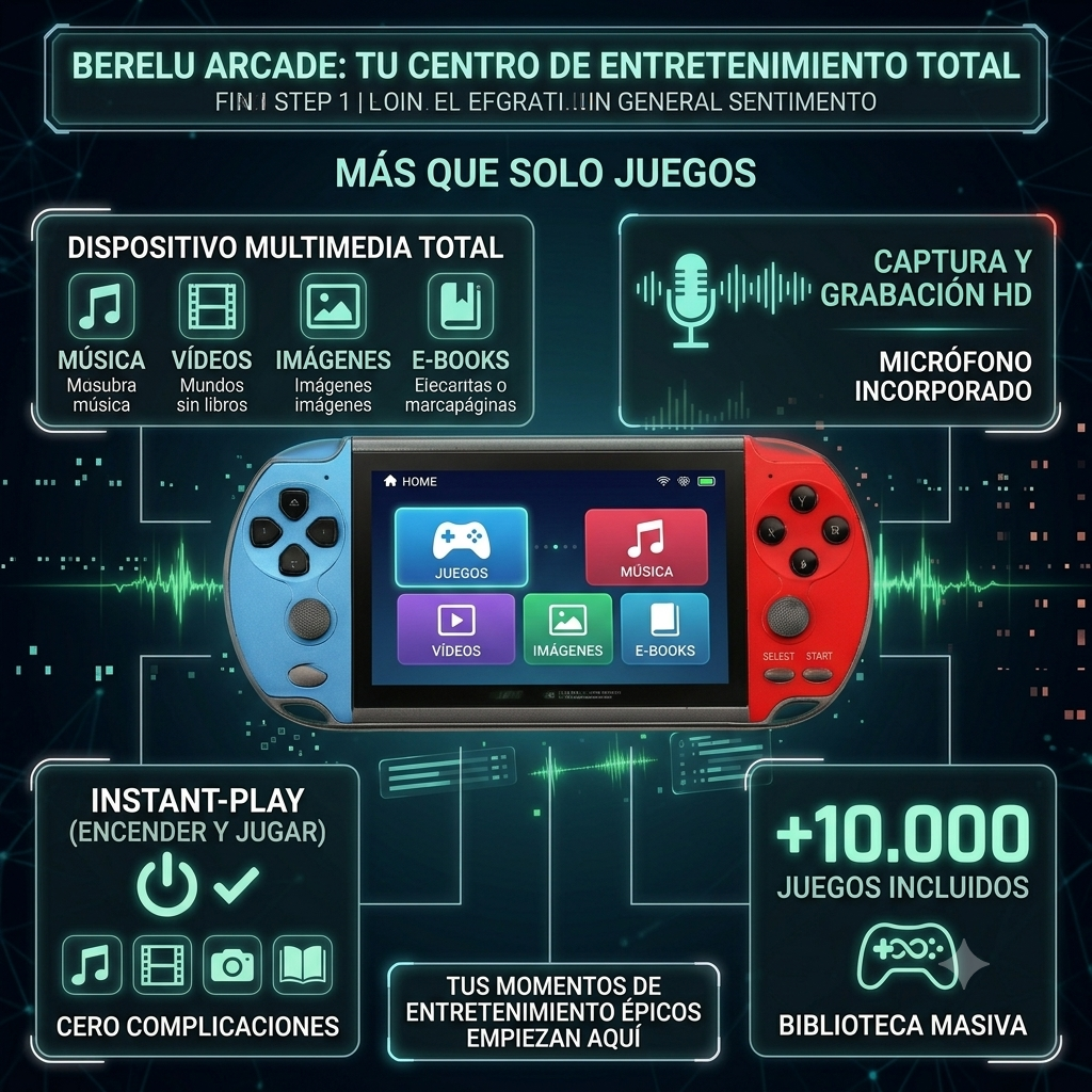 Berelu Arcade Portátil de 4.3" con +10.000 Juegos