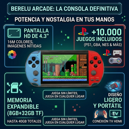 Berelu Arcade Portátil de 4.3" con +10.000 Juegos